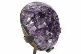 Sparkling Amethyst Geode With Metal Stand - Uruguay #342691-2